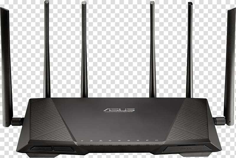 ASUS RT-AC3200 Wireless router IEEE 802.11ac, router transparent background PNG clipart