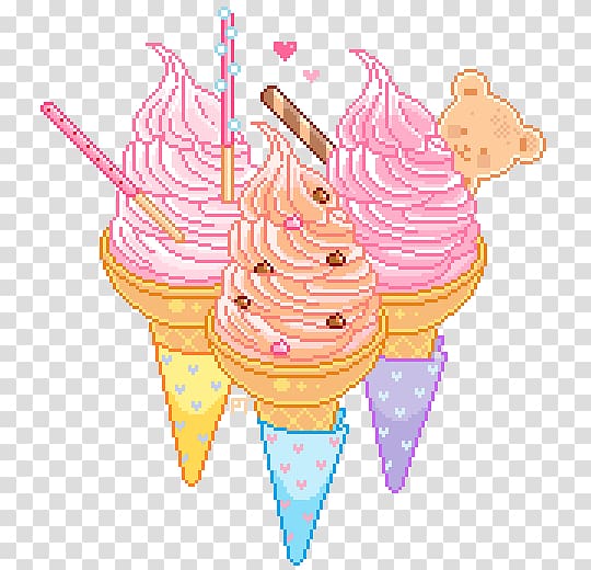 Ice Cream Cones Chocolate, Cute Candy Corn Perler Beads transparent background PNG clipart