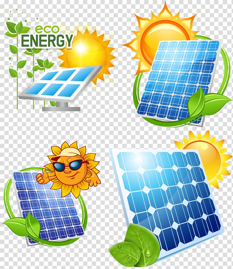 Solar power Solar energy Solar panel voltaics, Solar energy-saving design transparent background PNG clipart