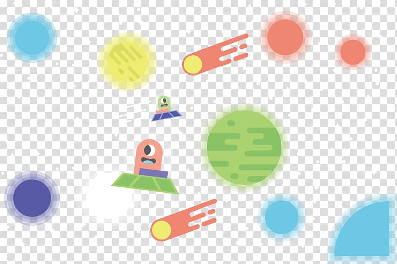Outer space Cartoon Illustration, Cute space aliens illustrator material transparent background PNG clipart