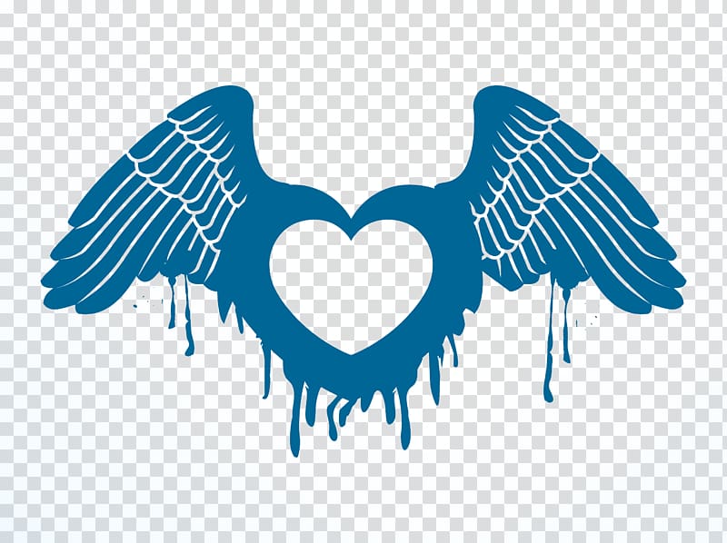 Heart, Blue Wings transparent background PNG clipart