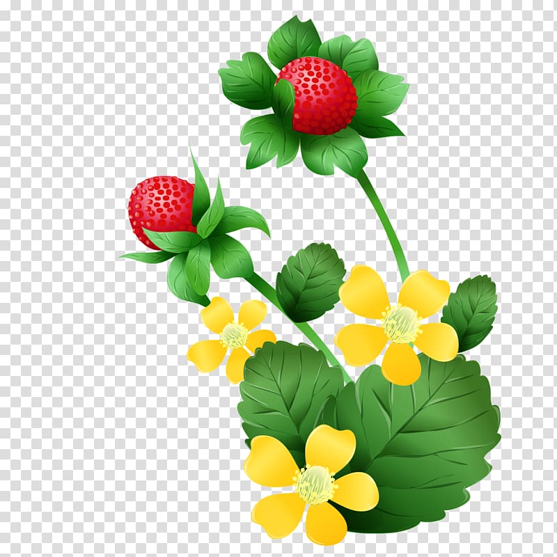 Strawberry pie Mock strawberry , Cartoon strawberry flowers transparent background PNG clipart