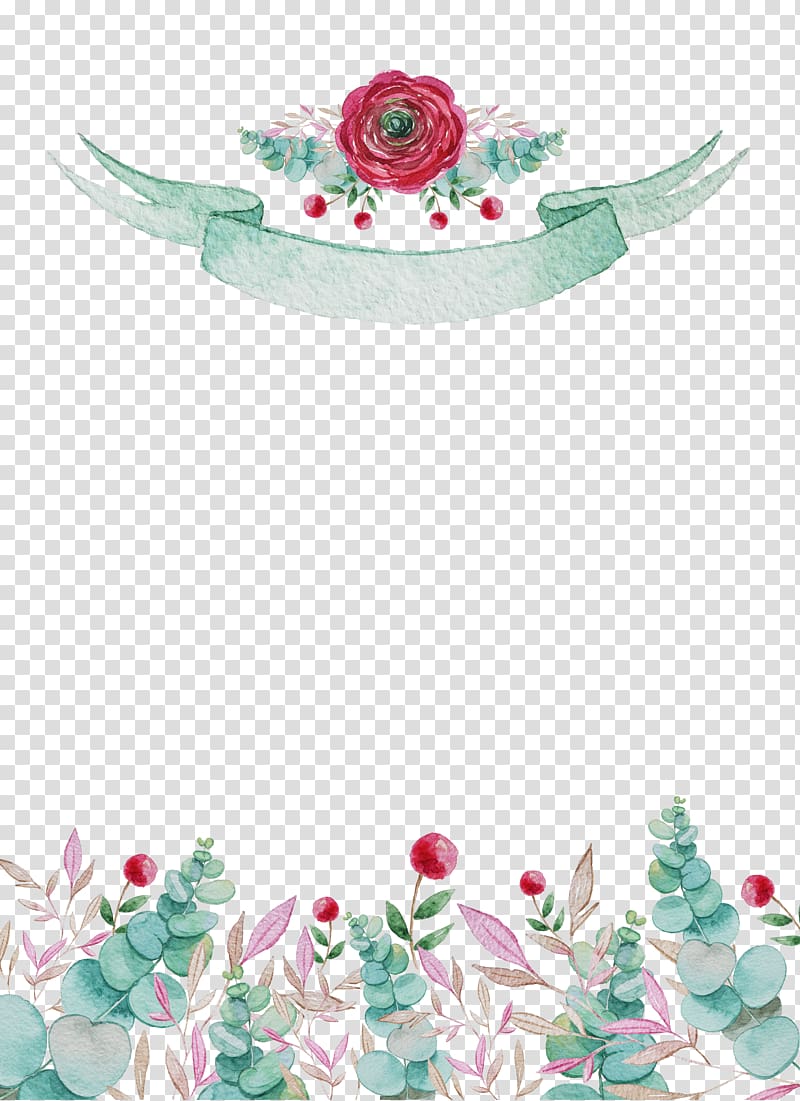 red-and-teal flowers , Poster If(we) Illustration, Forest fairy tale background transparent background PNG clipart