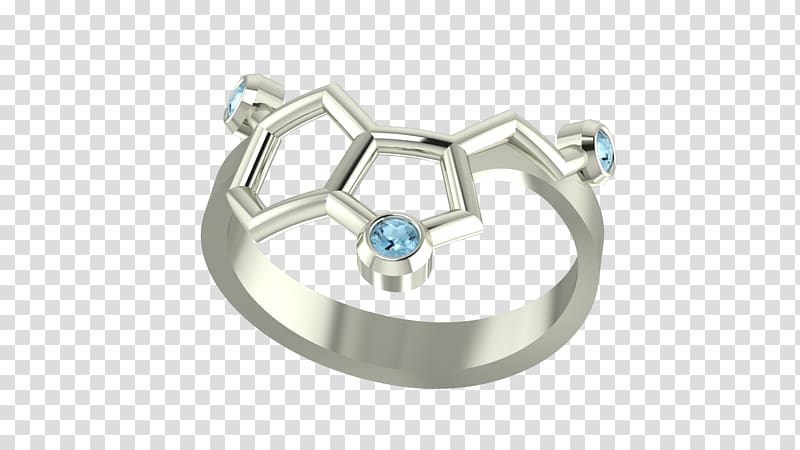 Molecule Chemical bond Gold Molecular geometry Jewellery, serotonin molecule transparent background PNG clipart