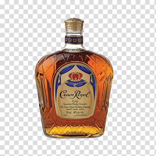 Crown Royal Canadian whisky Blended whiskey Distilled beverage, bottle transparent background PNG clipart