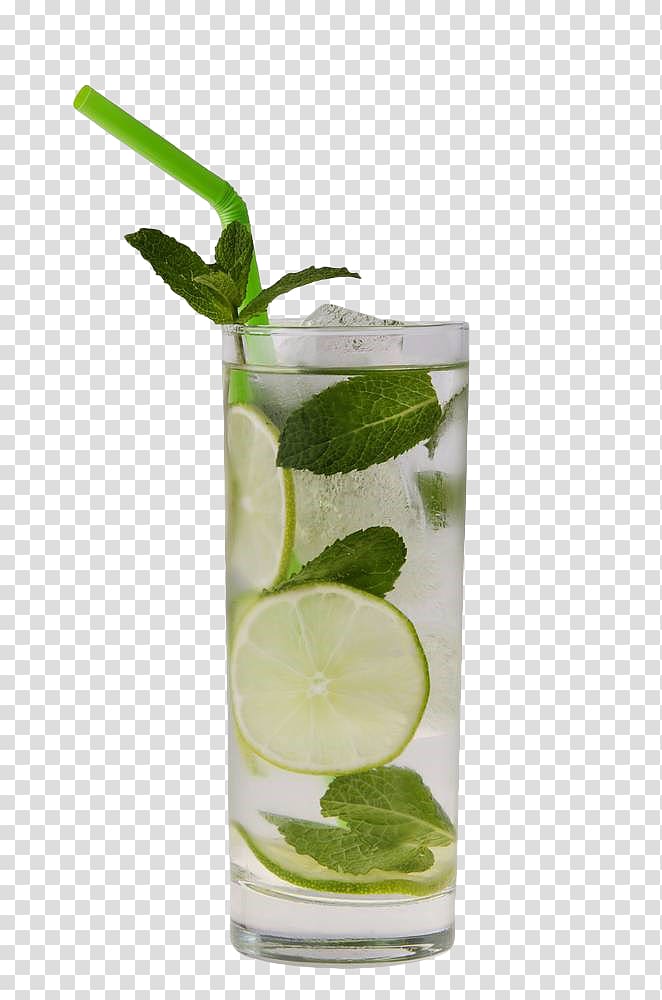 clear drinking glass filled with juice, Mojito Cocktail Rickey Vodka tonic Rebujito, Mint lime drink transparent background PNG clipart