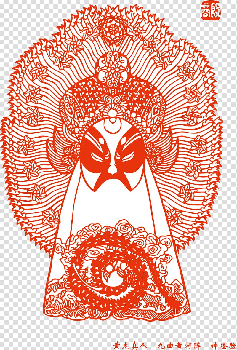 Hailun Peking opera Chinese paper cutting Chinese opera Art, Facebook transparent background PNG clipart