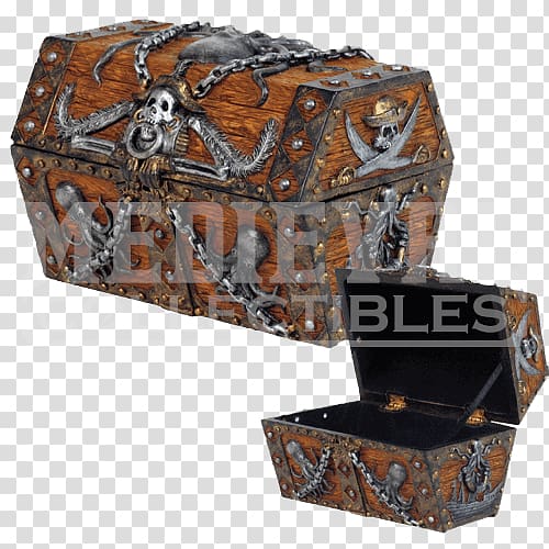 Chest Piracy Buried treasure Skull Box, pirate rum transparent background PNG clipart