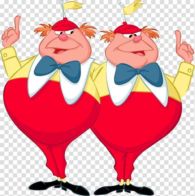 Tweedledum Queen of Hearts Tweedledee The Mad Hatter Alice in Wonderland, alice in wonderland transparent background PNG clipart