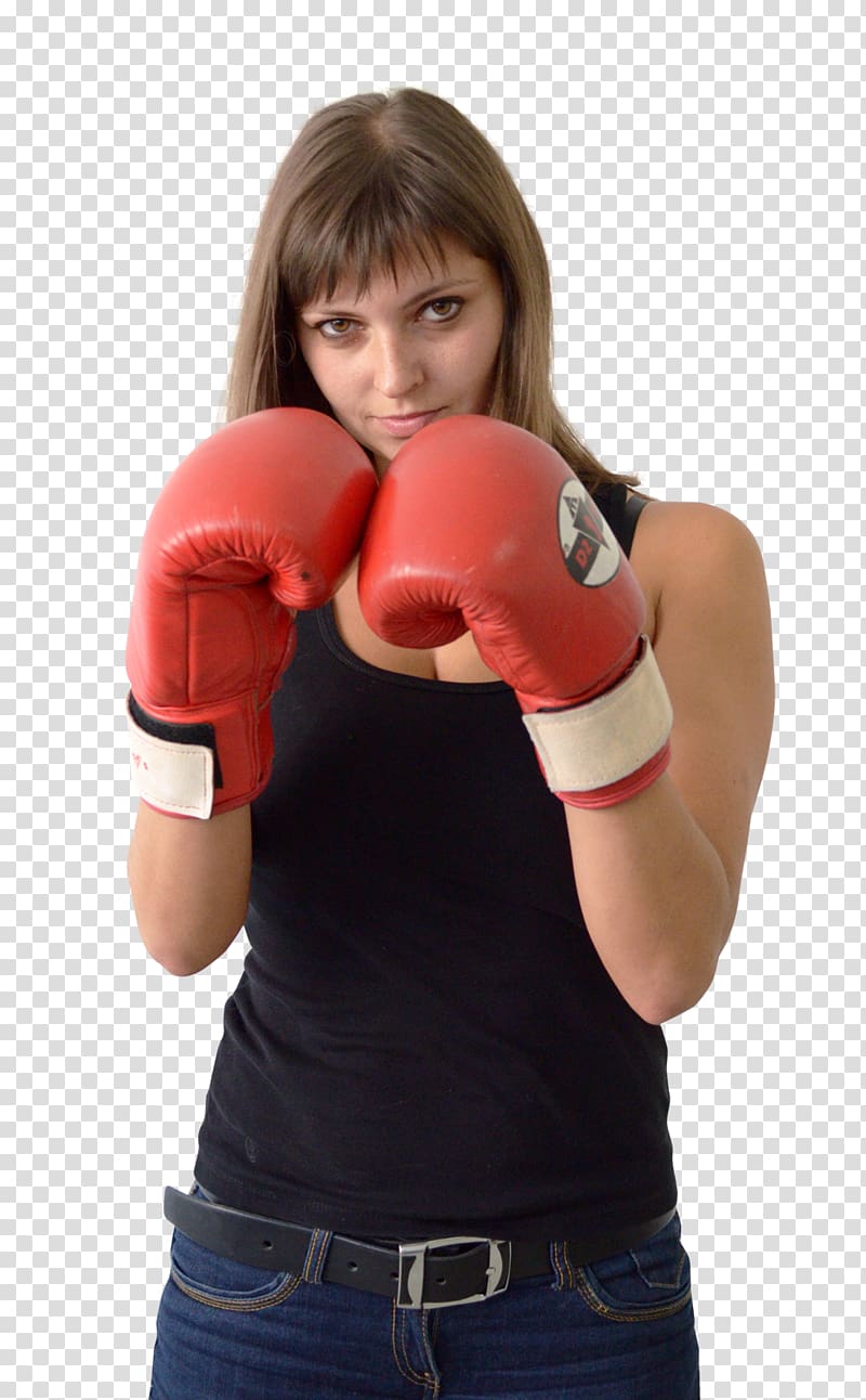 woman wearing red boxing gloves, Boxing glove Boyfriend Girl, Female Boxer transparent background PNG clipart