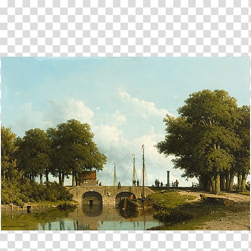 Netherlands Landschap met sluis Landscape painting Art, painting transparent background PNG clipart