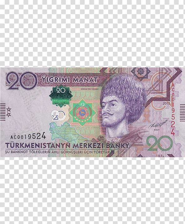 Banknote Turkmenistan manat Money Russian ruble, banknote transparent background PNG clipart