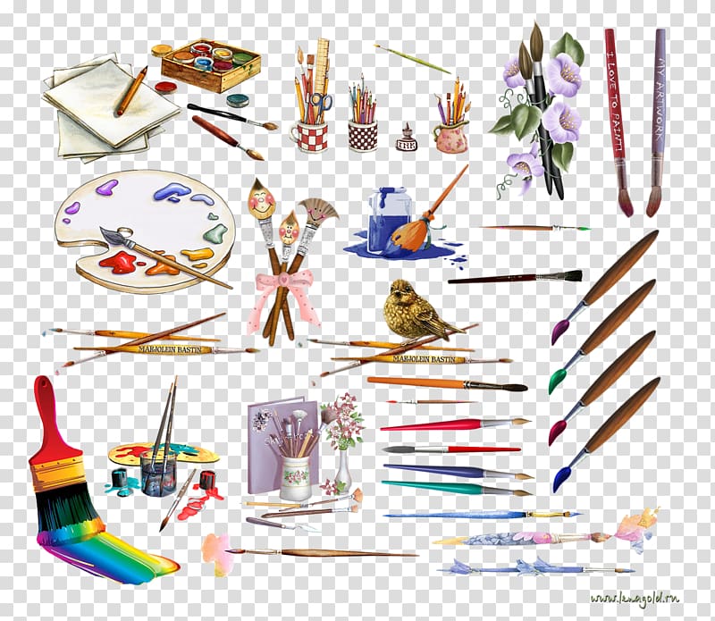 Watercolor painting Drawing Tool , Painting tools transparent background PNG clipart