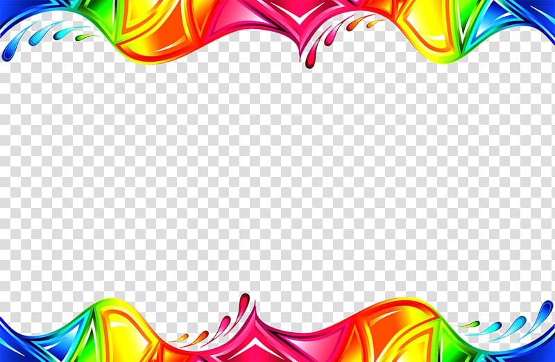 pink, yellow, and blue waves border, Euclidean Illustration, Colorful Wave transparent background PNG clipart