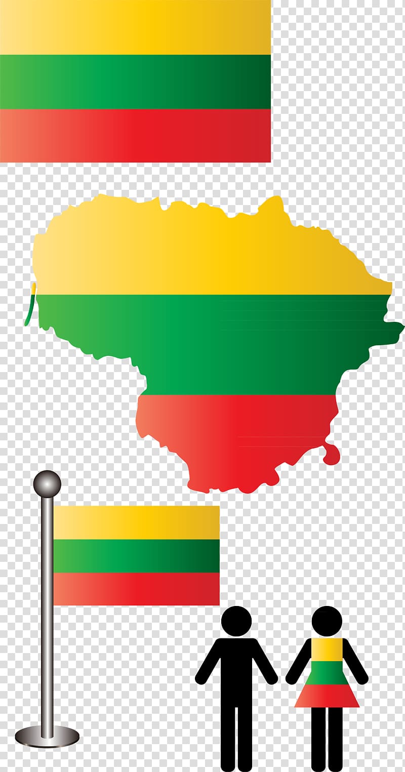 Flag of Lithuania Map, Lithuania flag element map transparent background PNG clipart