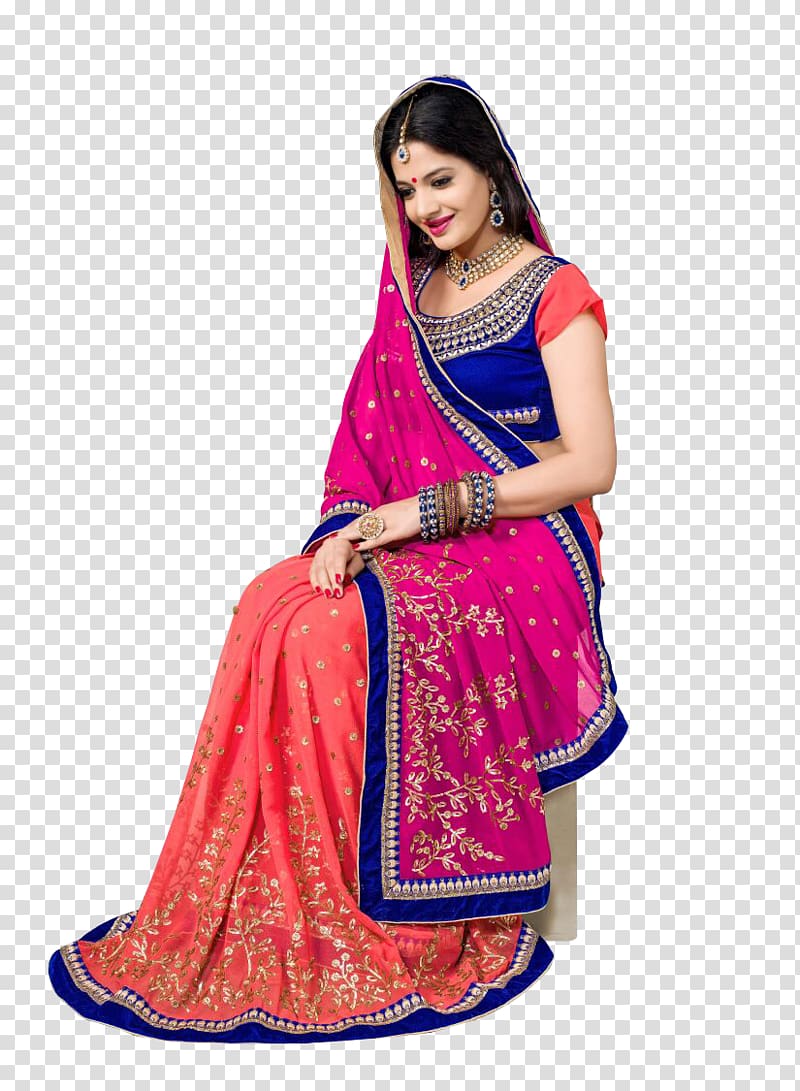 Sari Lehenga-style saree Fathima Collection Pink Dress, dress transparent background PNG clipart