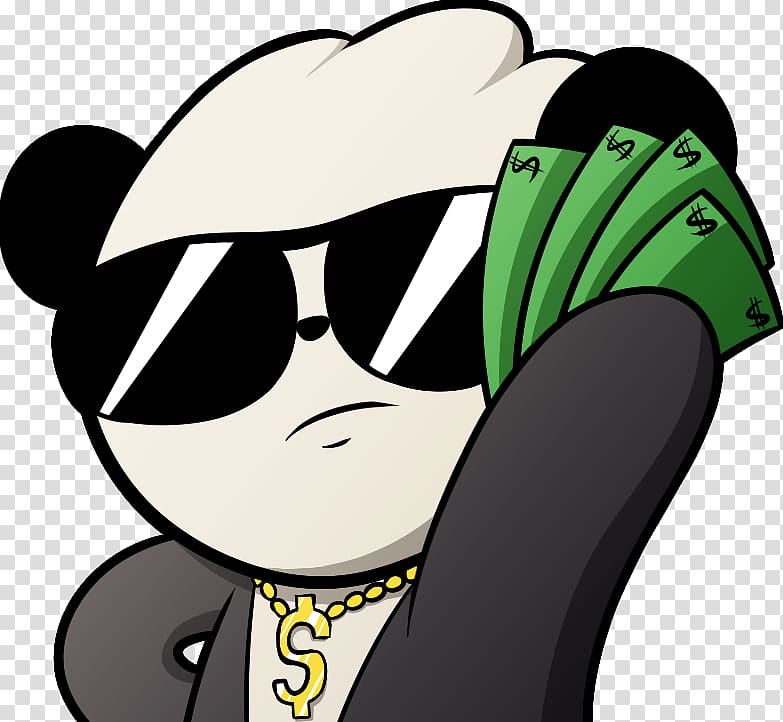 panda holding four banknotes illustration, Emote Twitch Emoticon Dogecoin, others transparent background PNG clipart