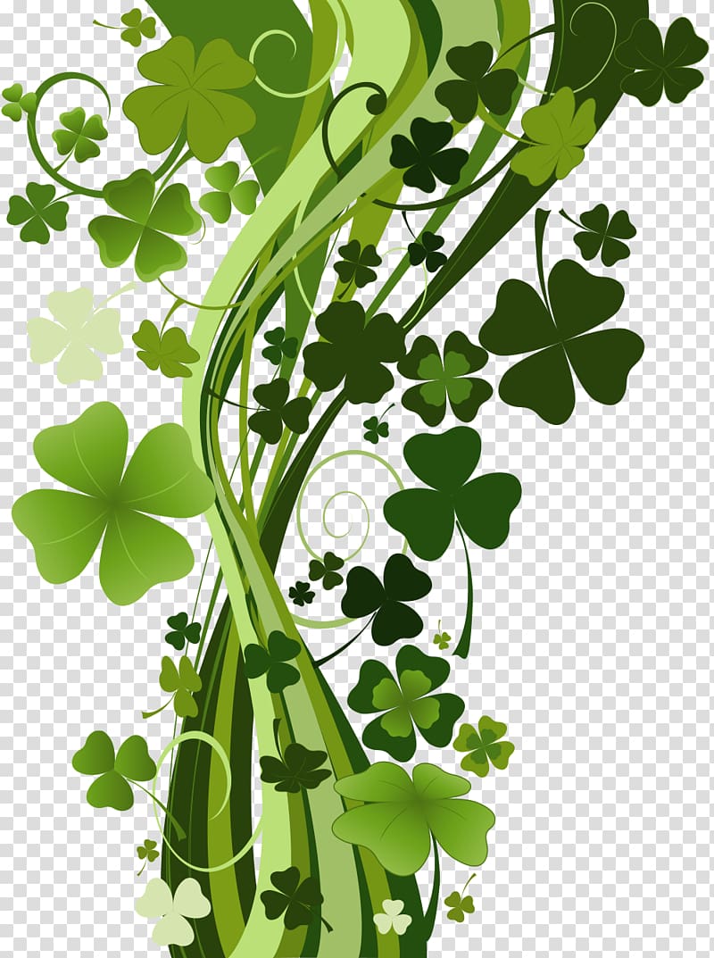 Saint Patricks Day Four-leaf clover , Green Clover transparent background PNG clipart