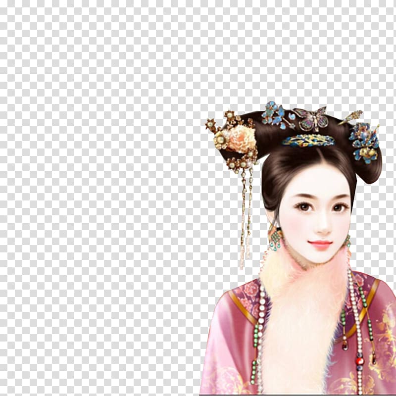 Princess Duanjing of the Second Rank Qing dynasty Baidu Tieba Painting, Palace beauty transparent background PNG clipart