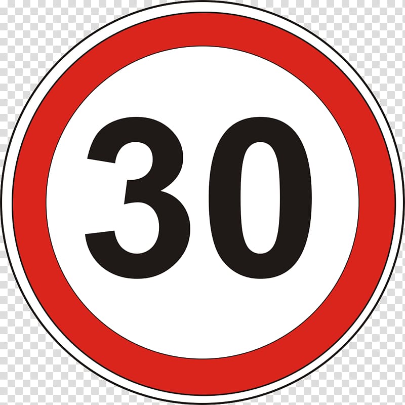 Road Speed limit Traffic sign, 30 transparent background PNG clipart