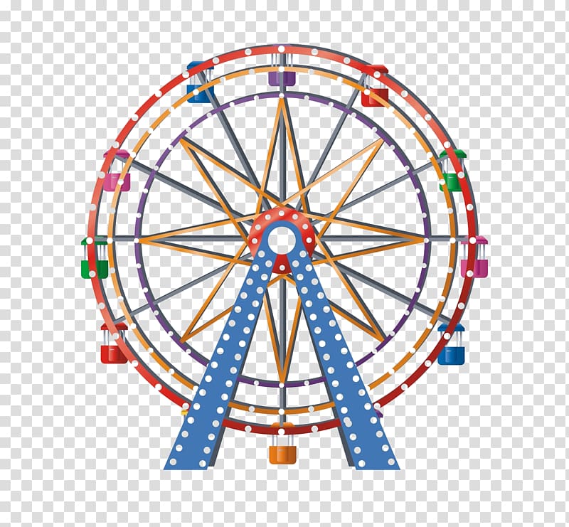 red, green, and orange Ferris wheel art, Ferris wheel Car , Dream Ferris Wheel transparent background PNG clipart