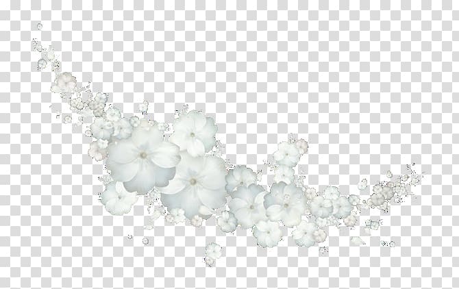 white flowers pattern decorative embellishment transparent background PNG clipart