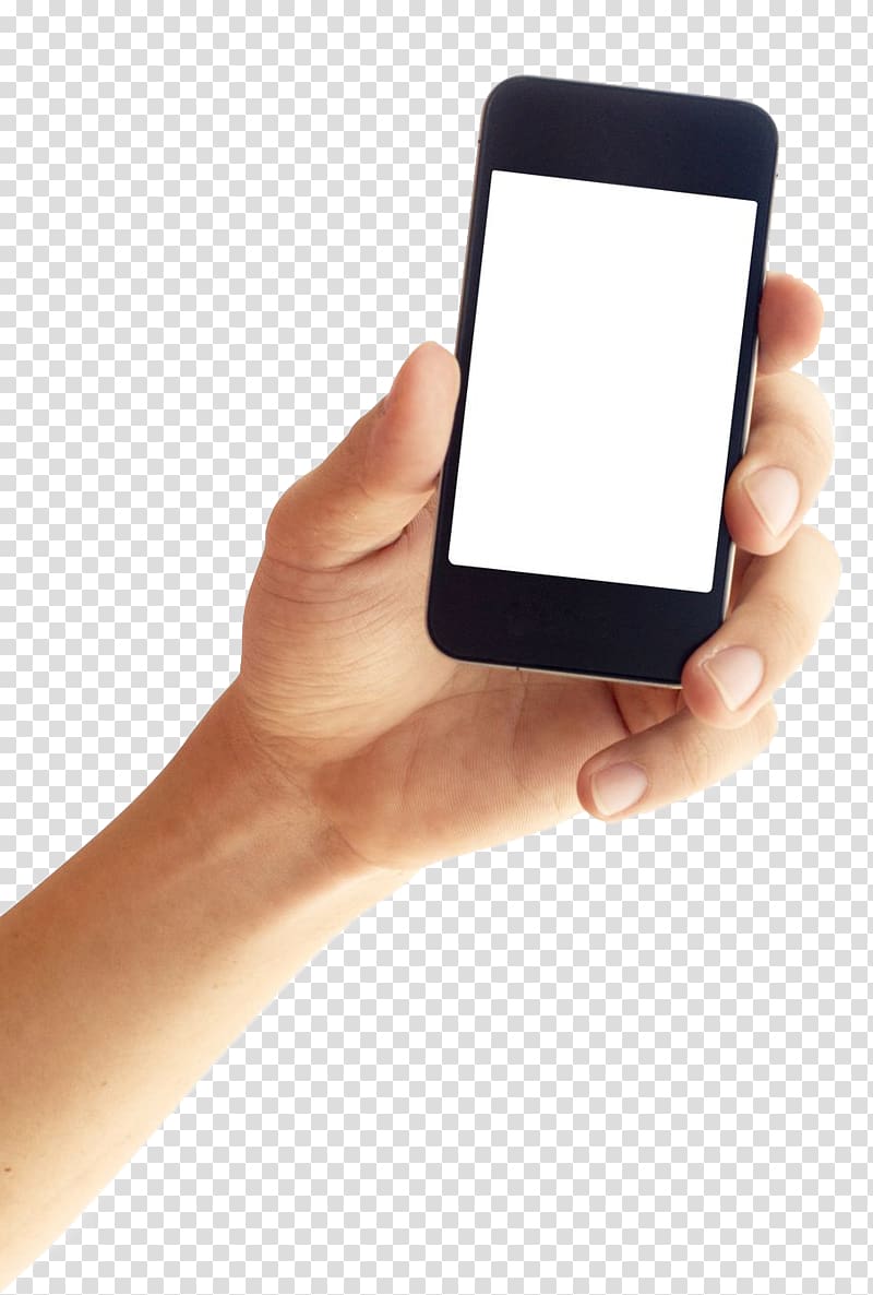 Phone in hand transparent background PNG clipart