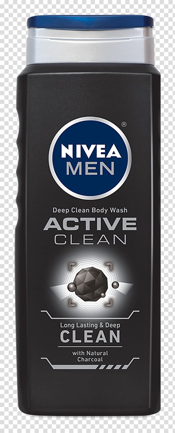 Shower gel Hygiene Nivea Shampoo, charcoal powder transparent background PNG clipart