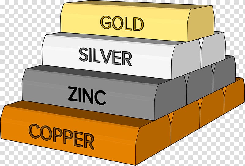 Copper Zinc Silver Gold Ingot, silver transparent background PNG clipart