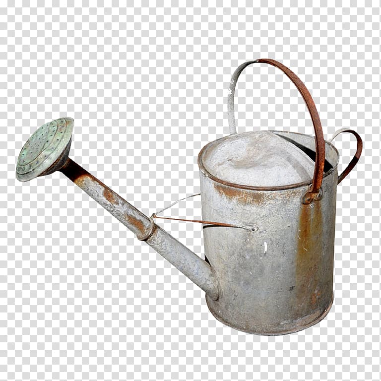 Watering Cans Garden Metal Green, jonquille transparent background PNG clipart