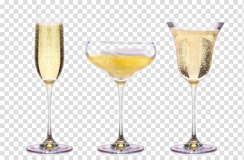 three cocktails on glasses, Champagne glass Wine Drink , Champagne transparent background PNG clipart