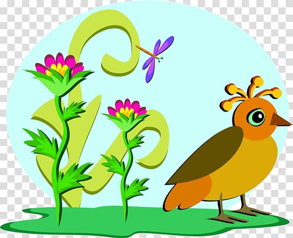 Bird Garden , Cartoon bird flowers transparent background PNG clipart