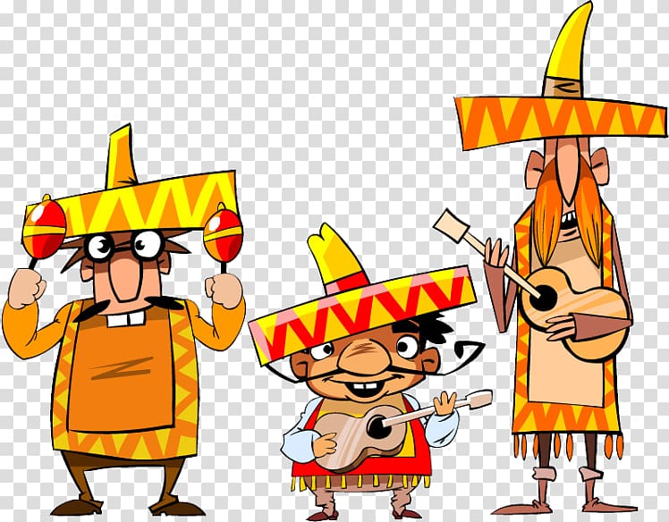 mexican cartoon characters transparent background PNG clipart