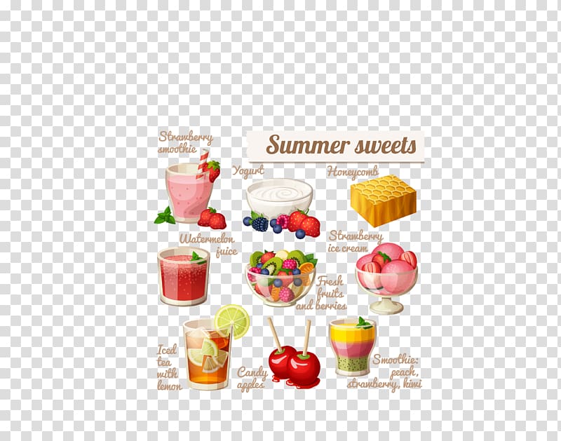 Smoothie Fruit salad Strawberry juice Yogurt, color summer ice cream mixed with vegetables transparent background PNG clipart