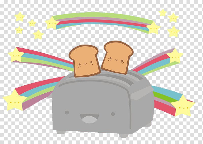 Toast Breakfast Tea Bread, Free toast and rainbow pull material transparent background PNG clipart