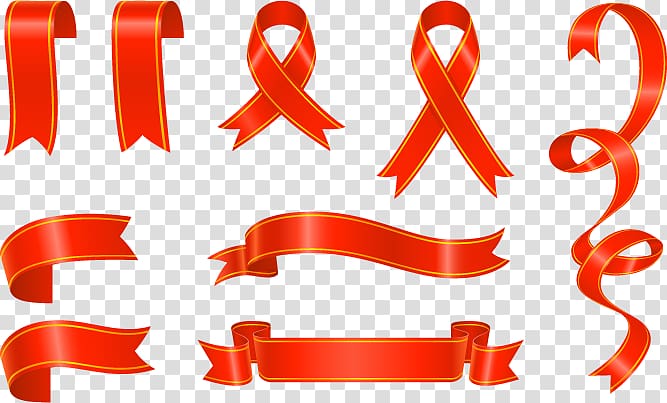 Red ribbon Textile, Red ribbon transparent background PNG clipart