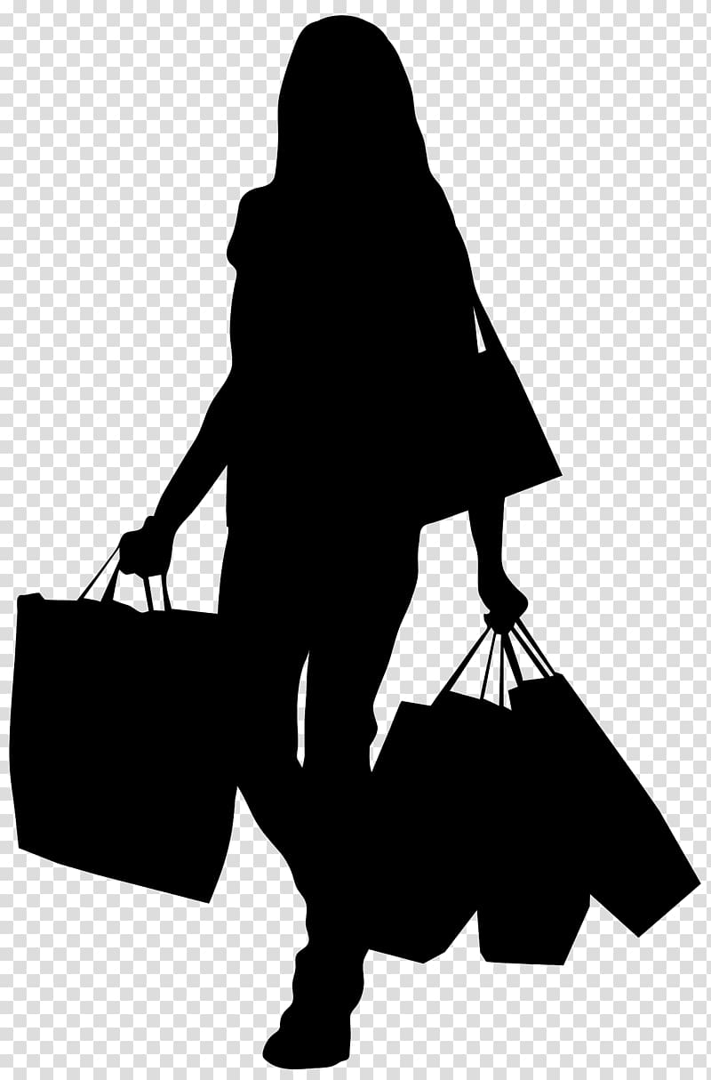 Shopping bag , Female Silhouette with Shopping Bags transparent background PNG clipart