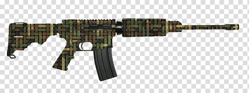 Smith & Wesson M&P15 AR-15 style rifle Firearm, Camo pattern transparent background PNG clipart