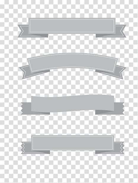 four gray ribbon illustrations, Euclidean Shape Angle , Ribbon transparent background PNG clipart