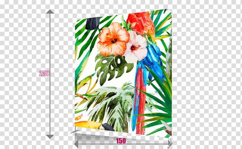 Watercolor painting Tropics, Rollup Banner transparent background PNG clipart