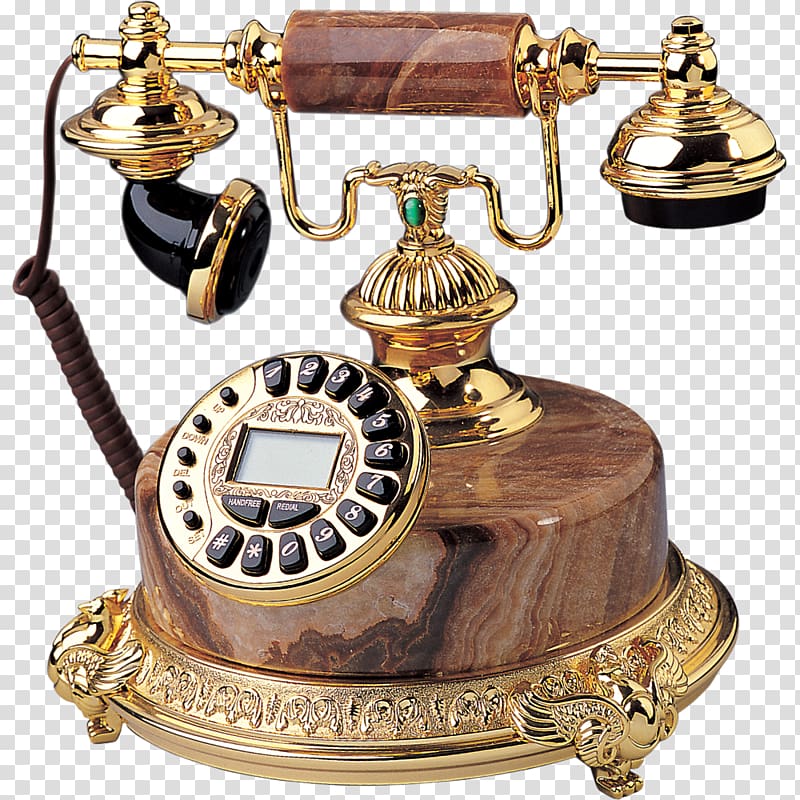 Brass Telephone Retro style, Brass transparent background PNG clipart
