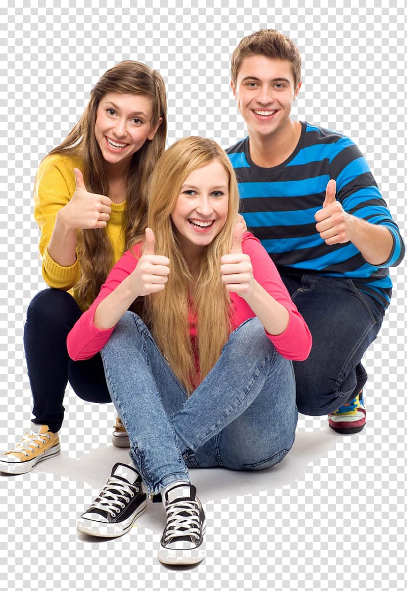 two women and one man showing thumbs up, Internet access Broadband Email ITI, Fashion girl youth transparent background PNG clipart