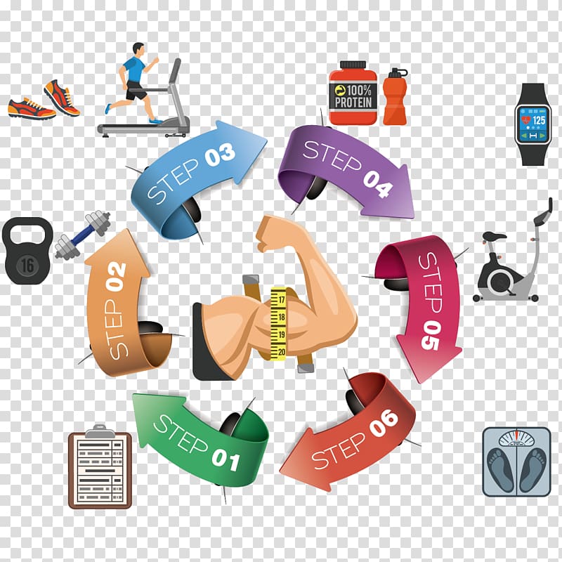 Fitness Centre Infographic Physical fitness Treadmill, Loop fitness icon transparent background PNG clipart