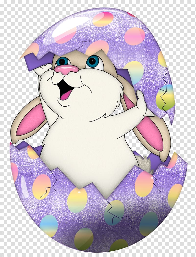 rabbit in egg illustration, Easter Bunny Egg hunt Easter egg , Cute Purple Easter Bunny in Egg transparent background PNG clipart