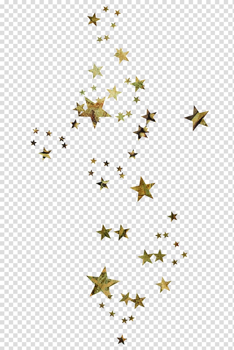 floating golden five-pointed star transparent background PNG clipart