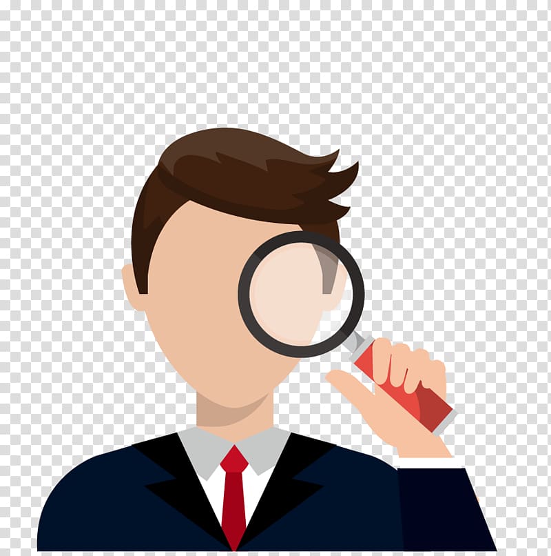 man with magnifying glass clipart
