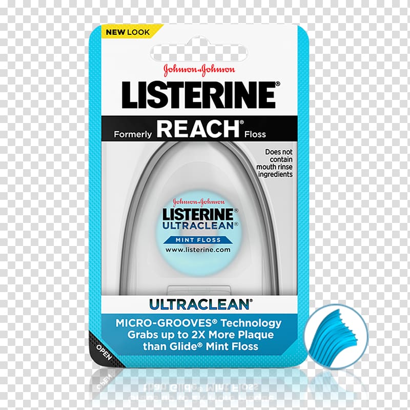 Mouthwash Listerine Ultraclean Dental Floss Reach, floss transparent background PNG clipart