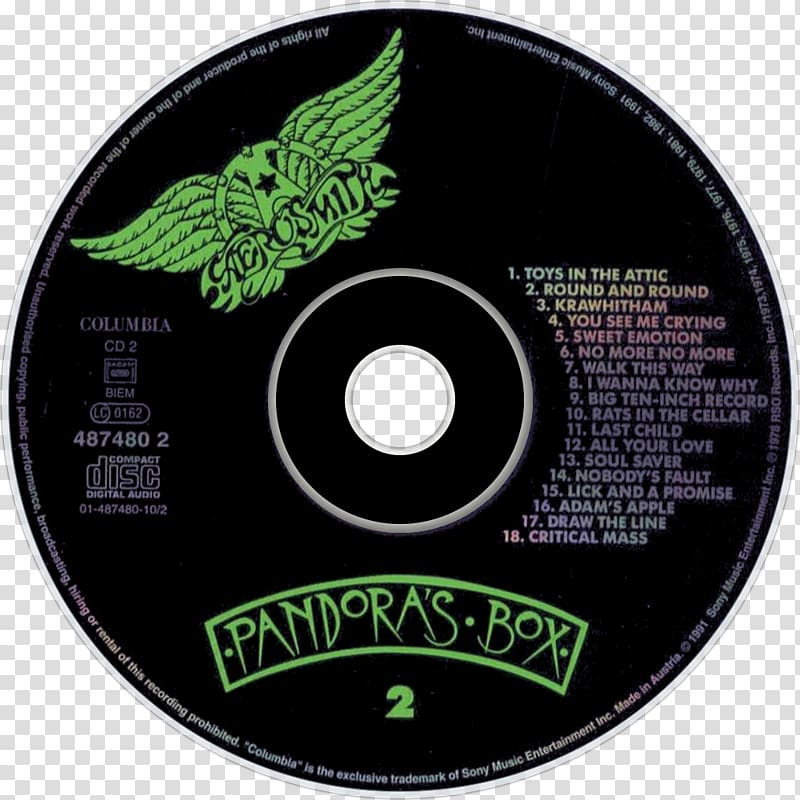 Pandora\'s Box Compact disc Gems Aerosmith Music, aerosmith transparent background PNG clipart