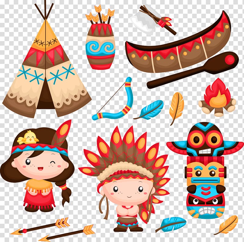 assorted-color sticker lot, Native Americans in the United States , Indiana and bows transparent background PNG clipart