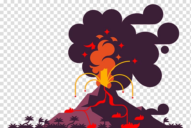 volcanic eruption illustration], Hey Graphic design Illustration, Volcano painted transparent background PNG clipart